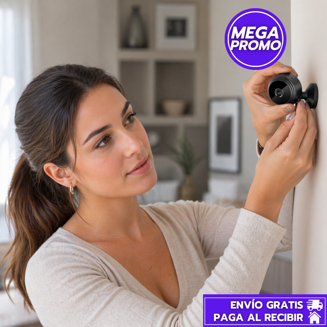 UltraSpy 2x1: Mini Cámara WiFi HD con Visión Nocturna 24/7.