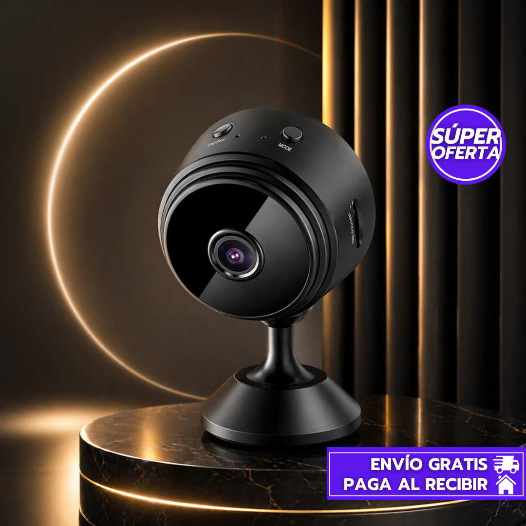 UltraSpy 2x1: Mini Cámara WiFi HD con Visión Nocturna 24/7.